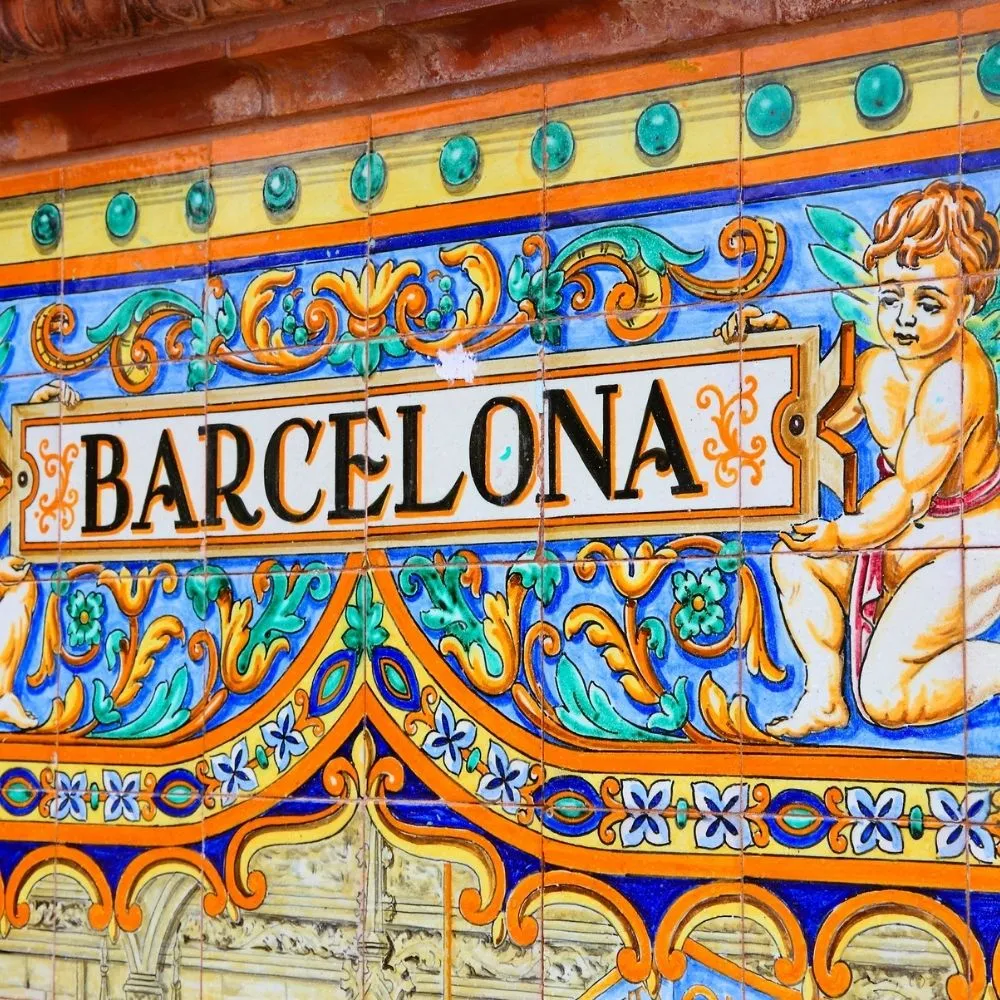 Barcelona written on ceramic tiles – Colorido Tours